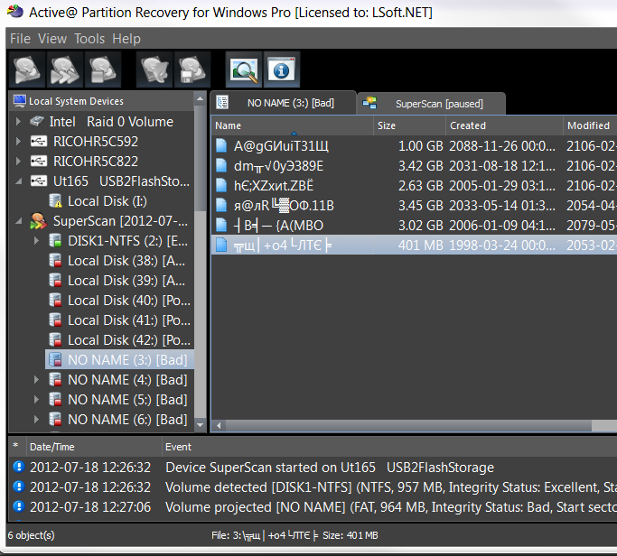 After SuperScan detected several partitions - inspection needed to define a proper partition to be recovered