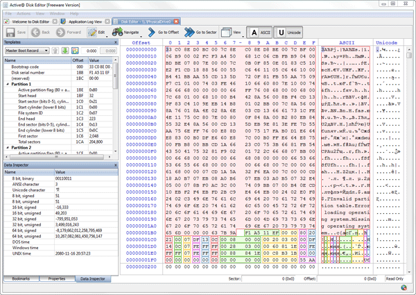 Disk Editor s supplied as a separate application and is accessible from the recovery panel