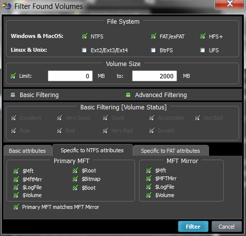 Filtering SuperScan results