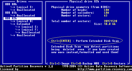Extended Disk Scan